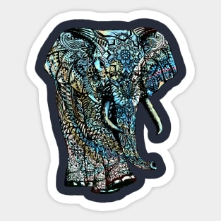 Intricate Asian Elephant Colorful Illustration Sticker